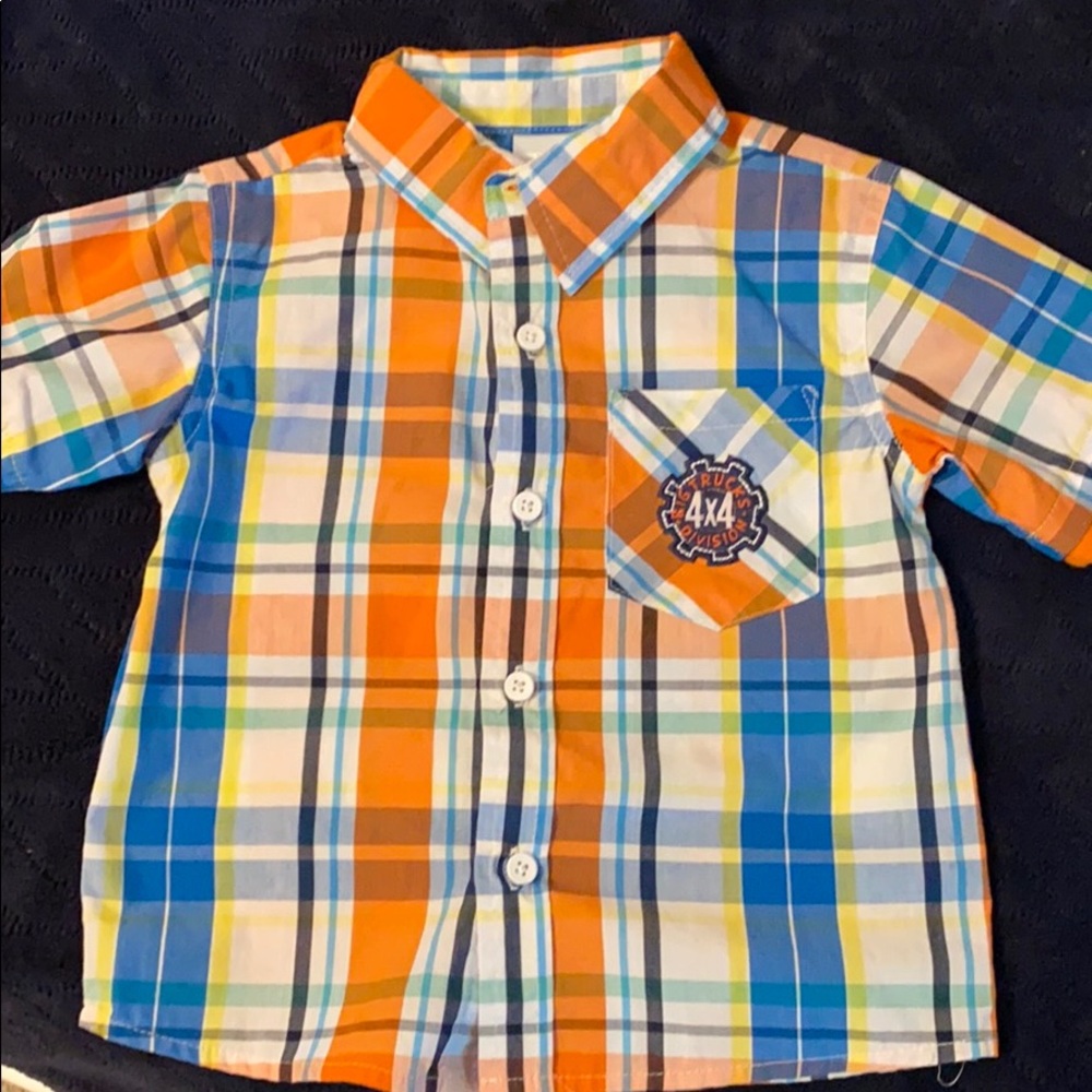 Boys button down 4x4 truck polo